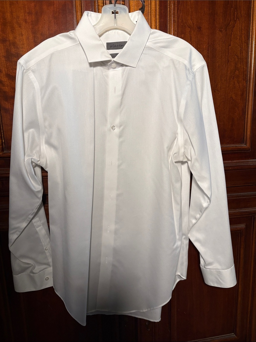 Calvin Klein White Men's Slim Fit Dress Shirt 16 1/2 32/33